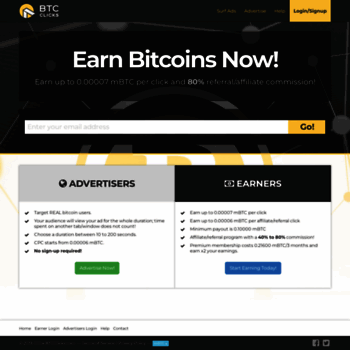 Btcclicks Com At Wi Bitcoin Ptc Earn Btc For Viewing Ads Btcclicks - 