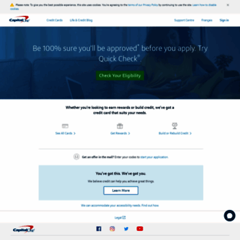 capital one credit card application canada