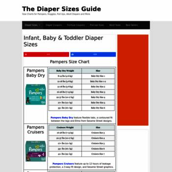 Pampers Size Chart For Diapers