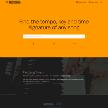 Findsongtempo Com At Wi Find The Tempo Bpm Key And Time Signature Of Any Song Find Song