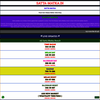 Satta Live Chart