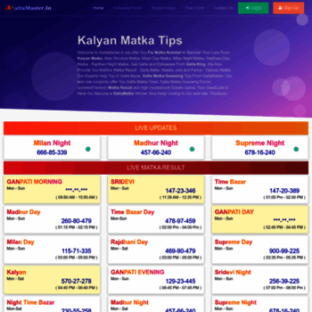 Matka Result Kalyan Chart