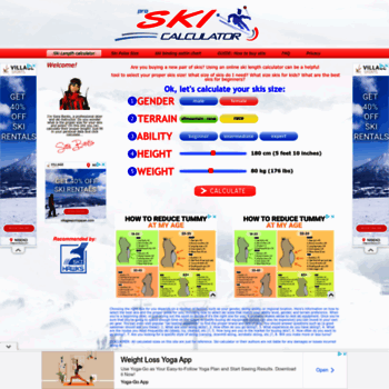 Ski Sizing Chart Calculator